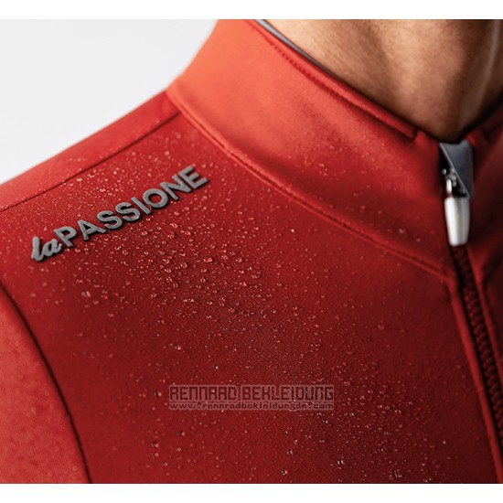 2019 Fahrradbekleidung La Passione Orange Grau Trikot Langarm und Tragerhose